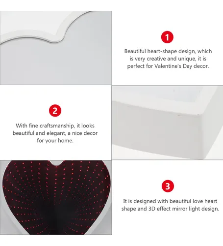 Lámpara De Espejo Home Desktop Light 3d Love Heart Design M
