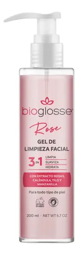 Bioglosse Gel Limpieza Facial Rose + Agua De Rosas Refresc. Momento De Aplicación Día/noche Tipo De Piel Todo Tipo De Piel