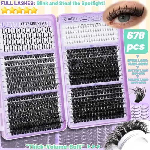 Kit De Pestañas Postizas Clusters 1790pcs Con Puntas Y Base