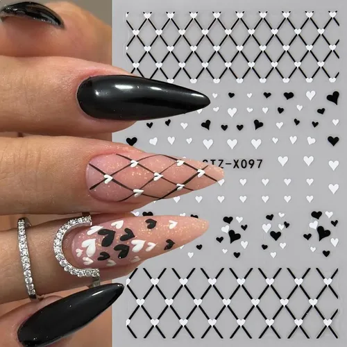 Pegatinas Para Uñas Bsbtbz, 8 Unidades, Con Forma De Corazón