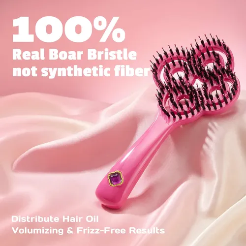 Cepillo De Pelo Simetra Boar Bristle Crystal Inlay