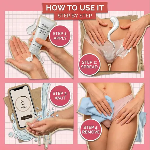 Crema Depilatoria Para Mujer, Indolora Y De Acción Rápida