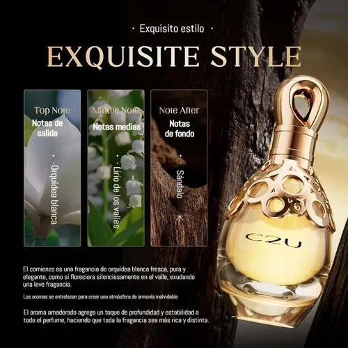 Perfume Femenino C2u Mujer 100ml Eau De Parfum Elegante Dorado Erfume Caja Regalo Perfume Original Larga Duración