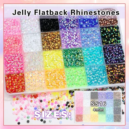 Piedras De Resina Jelly Redondas Con Purpurina Para