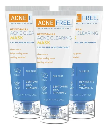 Mascarilla Antiacné Con Azufre Acnefree 3.5% Pack De 3