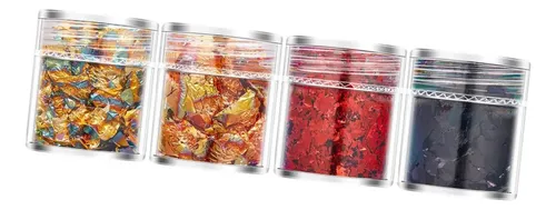 4x Copos De Lámina Para Uñas, Plutón Oro