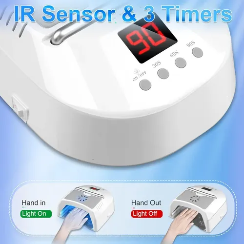 Lámpara De Uñas Uv Led Inalámbrica Imene 72w Con