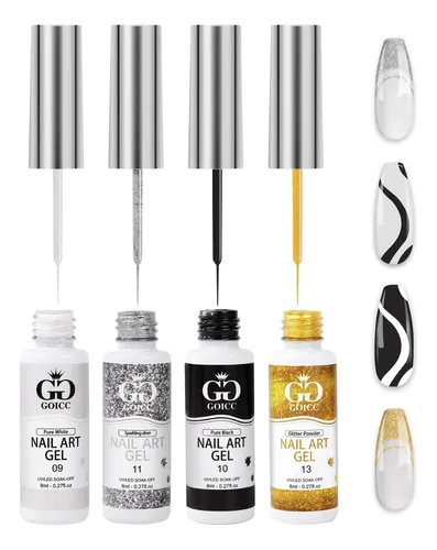 Set De Esmaltes Para Uñas Goicc Gel Liner Con Brocha Fina De