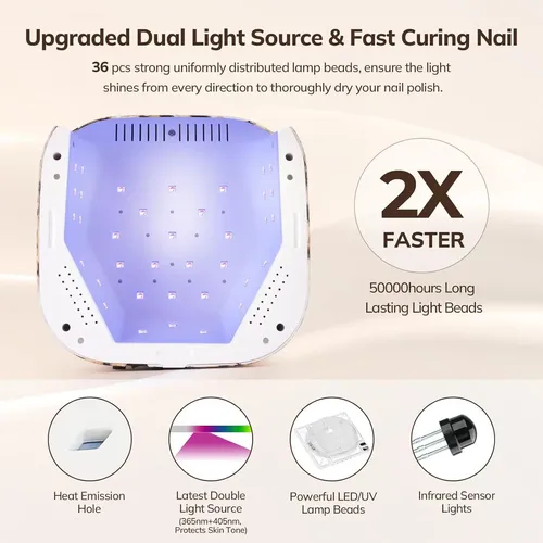 Lámpara Led Uv Lavinda 54w Inalámbrica Leopardo 4