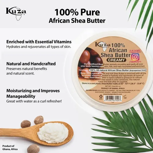 Hidratante Kuza Manteca De Karité Africana 100% Pura, 450 Ml