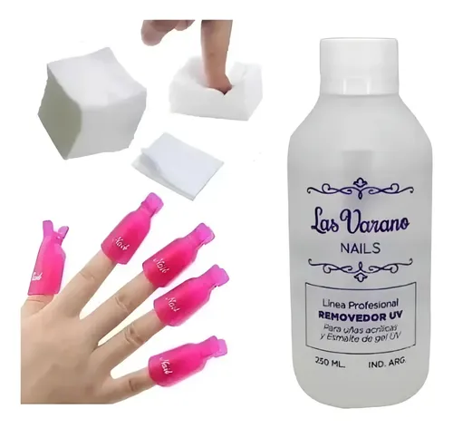 Kit Removedor Uv Esmaltes Semipermanente Broches Wipes Gel