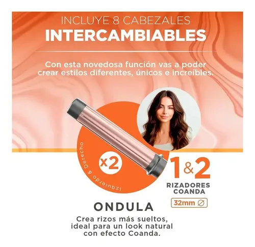 Multi Styler Gama Italy Uniq Vibrance 8 En 1 Seca, Modela, Alisa, Riza, Ondula, Suaviza, Da Volumen Y Define – Negro