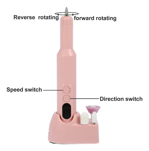 Lima De Uñas Eléctrica Kit Manicura Pedicura Rosado –