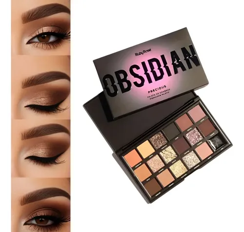 Kit Básico Ruby Rose Paleta Rímel Gloss Delineador Y Brochas
