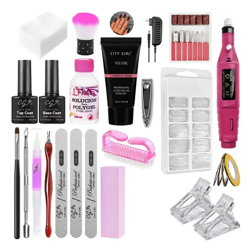 Kit Completo Uñas Esculpidas Manicura Polygel Semipermanente