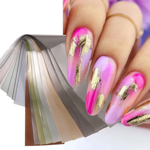 Lámina De Uñas Silpecwee, 10 Rollos De Oro Metalizado, Plata
