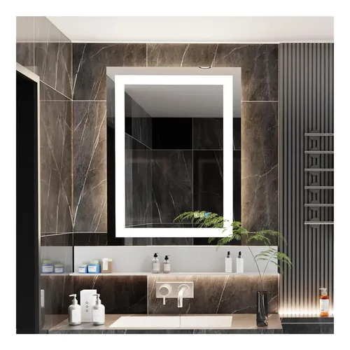 Espejo de Baño Rectangular Luminorcrest con LED Antivaho y Luz Ajustable de 18″ x 24″