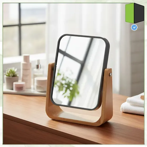Espejo Mesa Doble Faz Aumento Madera 13x17cm Vertigo Vgo