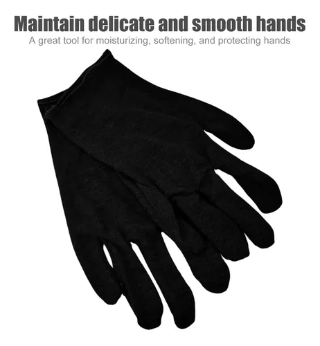 Guantes De Algodón Negros Hidratantes Para Manos Secas