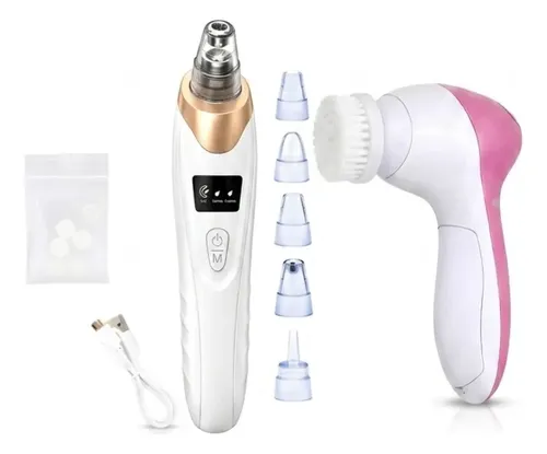 Kit Facial Puntos Negros Cepillo 5en1 Y Depiladora Facial
