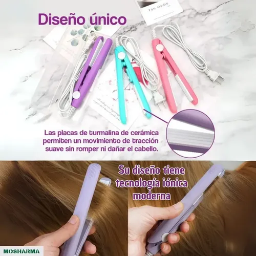 Mini Plancha De Pelo Cerámica Turmalina 160c° Ondas Alisado