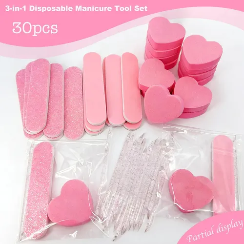 Aojiyes 30 Kits Uñas 3 Piezas Con Lima 240