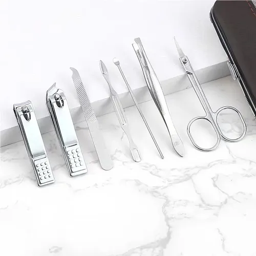 Kit De Manicura Completo Profesional 7 En 1 Con Estuche De C
