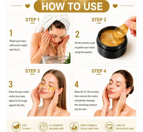 Mascarilla Ocular 24k Oro Con Colágeno Y Caféina