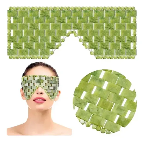 Antifaz De Piedra Jade Para Ojos Masajeador Facial Relajante