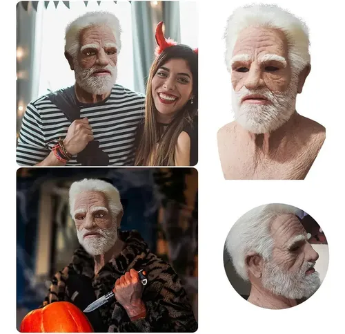 Máscara De Velho Realista Máscara De Halloween Para S