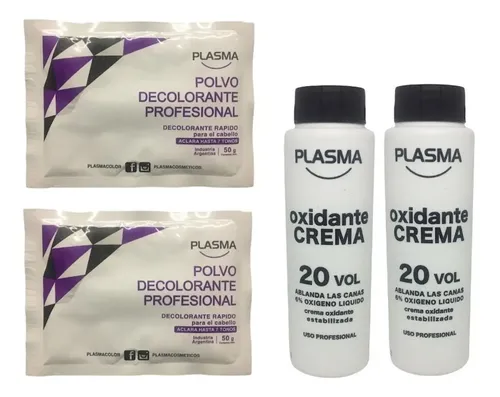 Polvo Decolorante Blondie Plasma 2u 50gr+oxidante 20vol 90ml