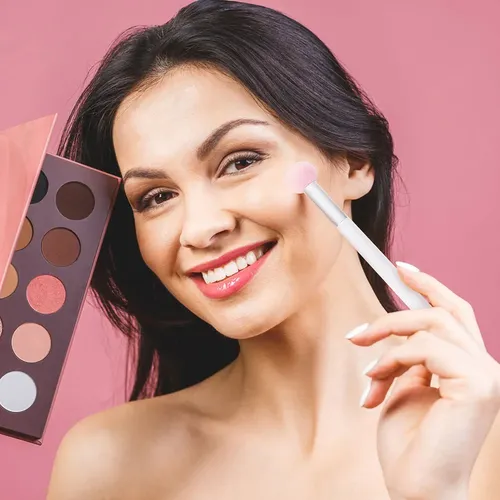 Aplicadores De Polvo Rosa Para Maquillaje 5 Piezas