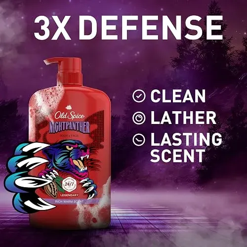 Old Spice Jabon Corporal Limpiador Hombres Night Panther 3x