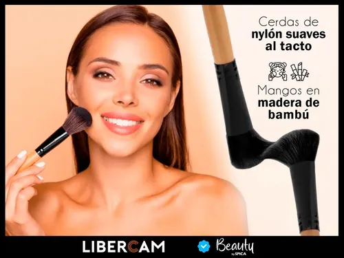 Set X32 Brochas Maquillaje Bambu BEAUTY BY SPICA Bro-01 Estuche Negro