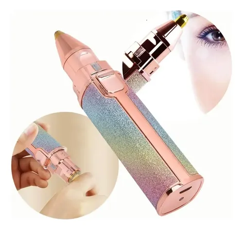 Depilador Removedor Cejas/vello 2 En 1 Usb Mujer Arcoíris Recargable Portátil Precisión Facial Indoloro Compacto Diseño Elegante