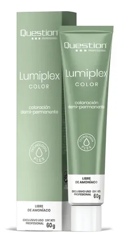 Tintura Question Lumiplex Sin Amoniaco X60gr Tono 10.10 rubio extra claro perla metalizada