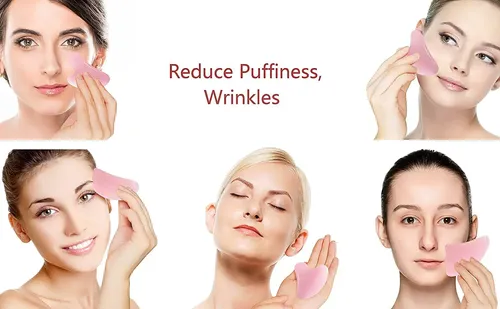 Piedra De Masaje Facial Gua Sha Mina Heal Rose Quartz