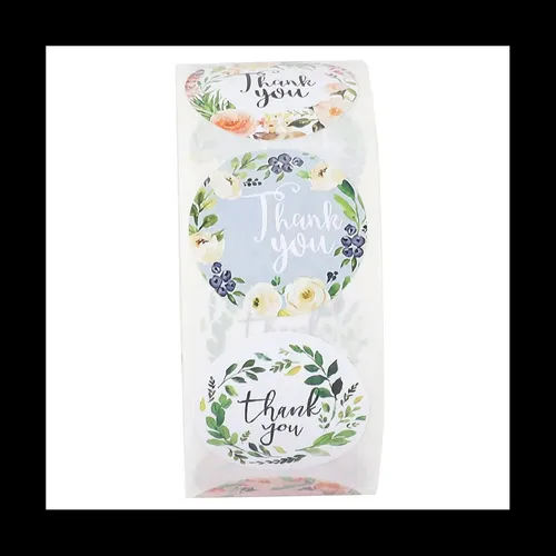 2500 Unidades/rollo De 8 Tipos De Pegatinas Florales De Agra
