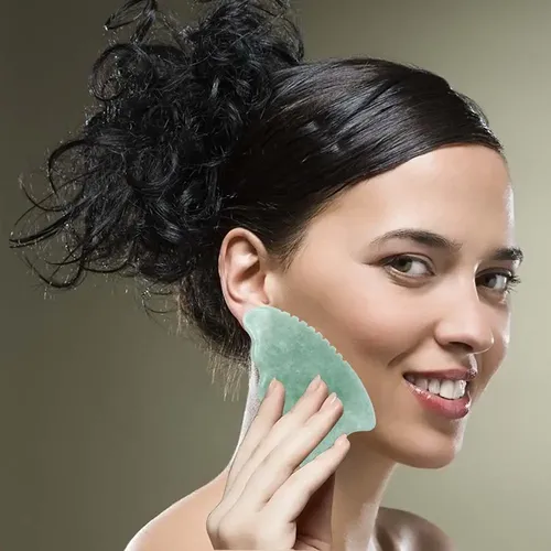 Herramienta De Masaje Facial Gua Sha Jade Stone Para Rostro