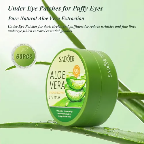 Máscara De Ojos Aloe Vera Colágeno Sadoer 60u
