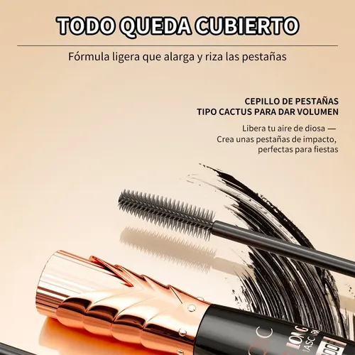 Set De Delineador De Ojos, Rímel Y Lápiz De Cejas Qic Hellok