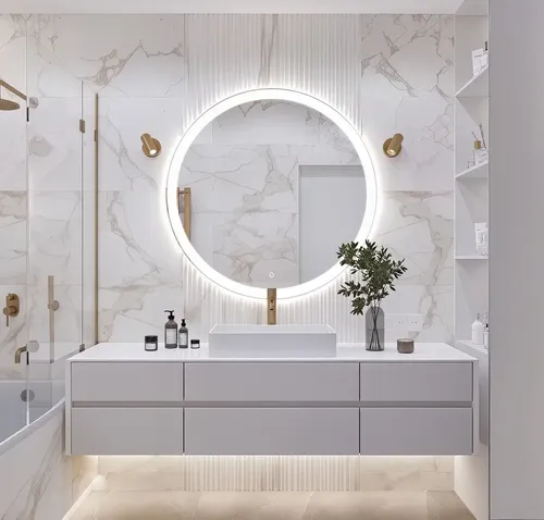 Espejo Luz Led Táctil Touch Baño Redondo 80cm Premium!!!!