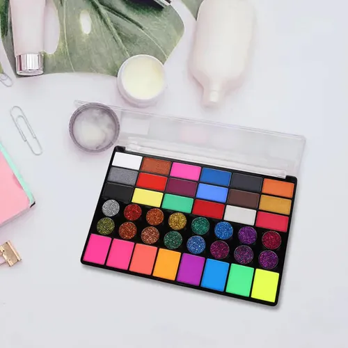 Paleta De Maquillaje Facial A Base De Agua De 42 Piezas.