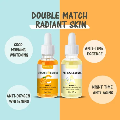 Sérum Facial Jaysuing Vitamina C Y Retinol 10ml + 10ml Todo Tipo De Piel Día