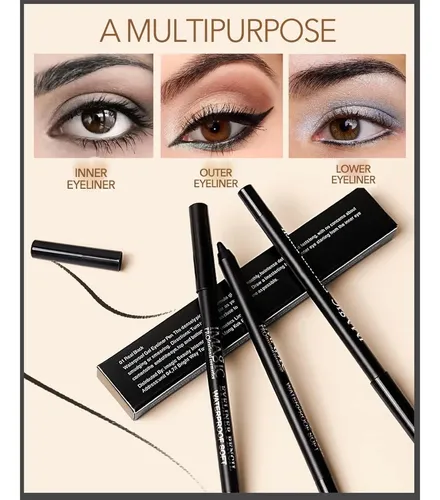 Lápiz Delineador De Ojos Gel Negro Mate Lysdefeu 1 Pcs
