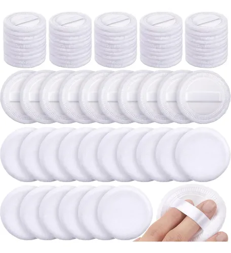 Esponja De Polvo Silifine 100 Unidades Algodón Lavable 6 Cm