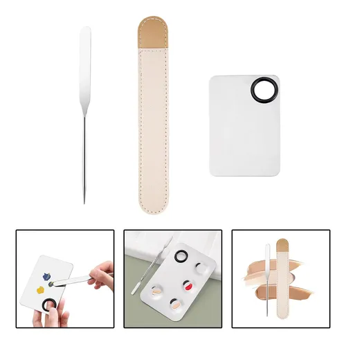 Espátula Para Mezclar Cosméticos Y Paleta De Maquillaje, H