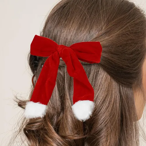 4 Broches Con Lazo Navideño: Pinzas Para El Pelo Con Forma D