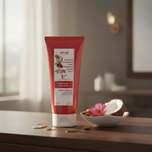 Baño Capilar 4 Aceites Coco Almendra Rosa Mosqueta Jojoba