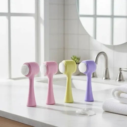 Limpiador Facial Exfoliante Doble Manual Cepillo Color Lisos